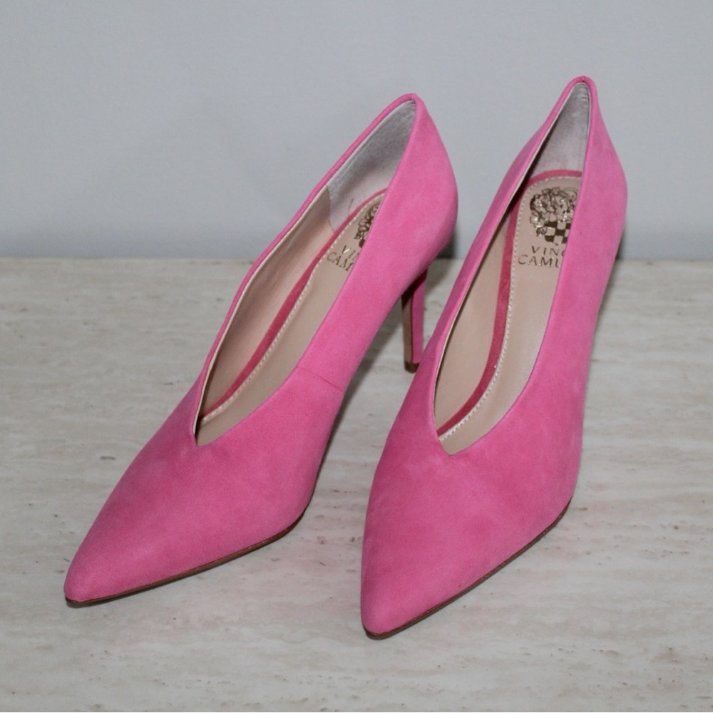 Vince Camuto Ankia Soft Pink Suede Pump Heels - Picture 3 of 16